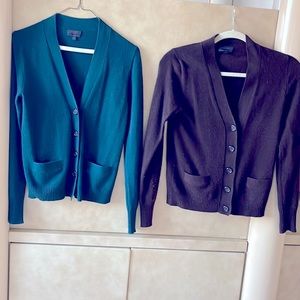 2 -J Crew 100% cashmere cardigan sweaters size: XS